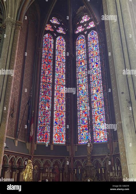 Stained glass window Amiens Cathedral Stock Photo - Alamy