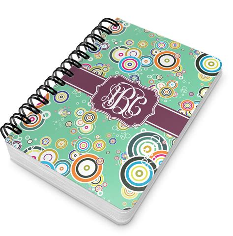 Custom Colored Circles Spiral Notebook 5x7 W Monogram Youcustomizeit