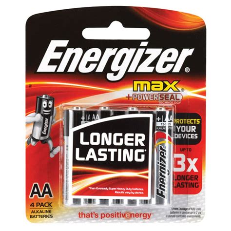 Energizer Battery Std Pk Blister Pack Aa V Alkaline Batteries