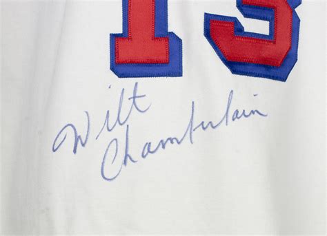 Wilt Chamberlain Signed 76ers Mitchell & Ness Jersey (Beckett LOA ...