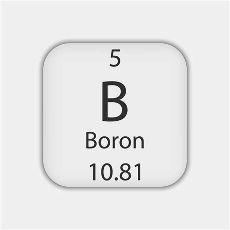 Boron Symbol Chemical Element Of The Periodic Table Vector