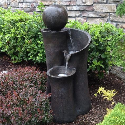 Floating Sphere Waterslide Garden Fountain Fountains Outdoor