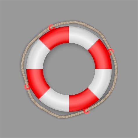 Premium Vector Life Buoy With Rope Isolated