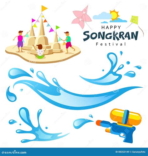 Vector Sign Songkran Festival Of Thailand Stock Vector Illustration