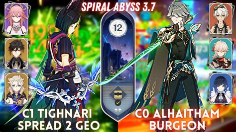 C1 Tighnari Spread 2 Geo C0 Alhaitham Burgeon Spiral Abyss 3 7