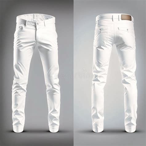 Blank White Pants Mockup Template Front And Back Generative Ai Stock Image Image Of Pants