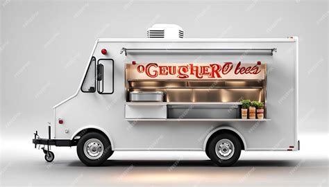 Premium Photo White Realistic Food Truck Isolated On White 3d Rendering