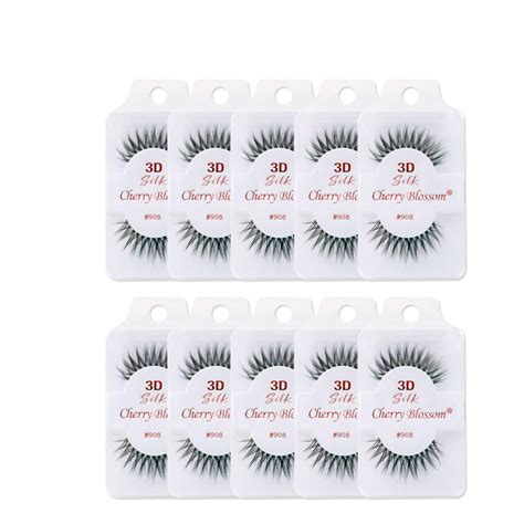 Cherry Blossom 3d Eyelashes 10 Pack Of Silk 908 Beauty