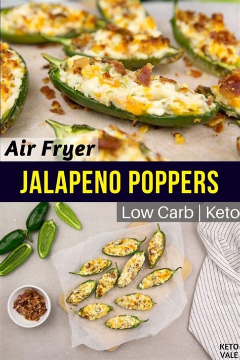 Keto Air Fryer Cream Cheese Stuffed Jalapeno Poppers Low Carb Recipe