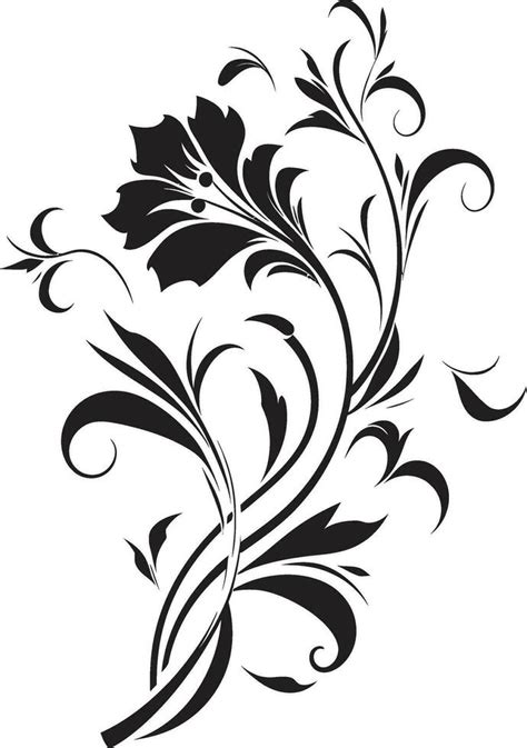 Noir Floral Symphony Intricate Black Logo Sketches Graphite Petal