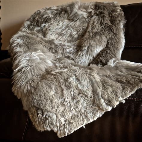 Gray Luxurious Alpaca Fur Throw Alpaca Real Fur Throw - Etsy