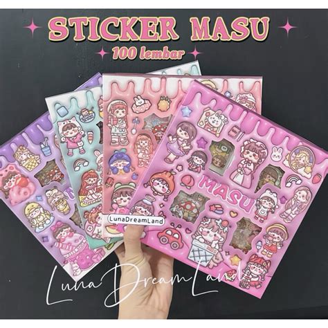 Jual Sticker Lucu Masu Mix Warna Isi Lembar Sticker Pvc Anti Air