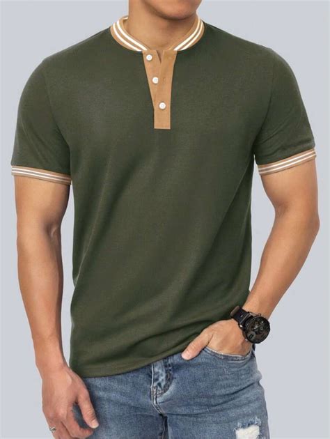 Manfinity Homme Men Contrast Trim Polo Shirt Shein Usa