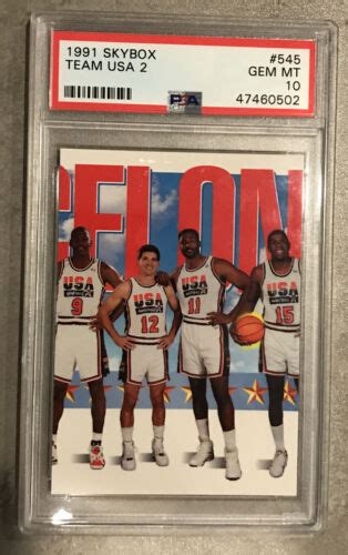 1991 Skybox Team USA 2 Basketball 545 PSA 10 Michael Jordan Magic