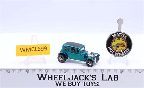 Classic 32 Ford Vicky Aqua Green 1969 Hot Wheels Mattel Redline RL Button NICE Wheeljack S Lab