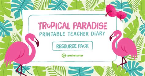 Tropical Paradise Printable Teacher Planner Resource Pack Teach Starter