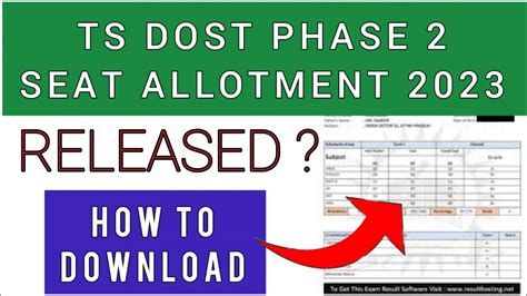 TS DOST Phase 2 Seat Allotment 2023 How To Check TS DOSTP Hase 2 Seat