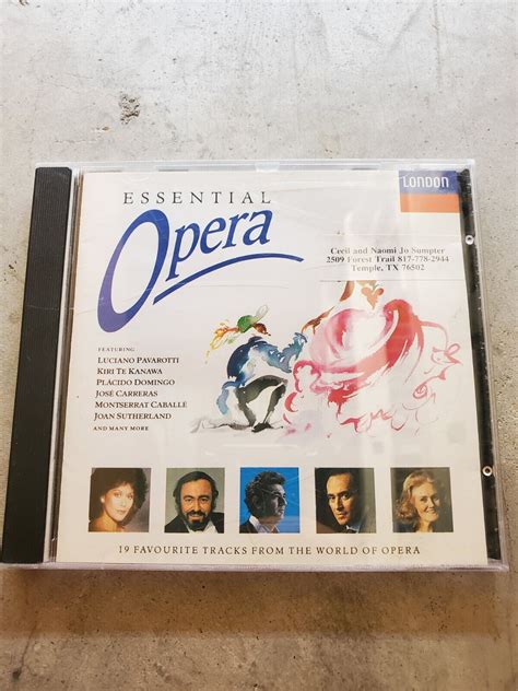 Essential Opera 1 Cd London Pavarotti Sutherland Domingo Te Kanawa E Ebay