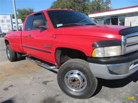 2000 Flame Red Dodge Ram 3500 Slt Extended Cab 4x4 Dually 43185148