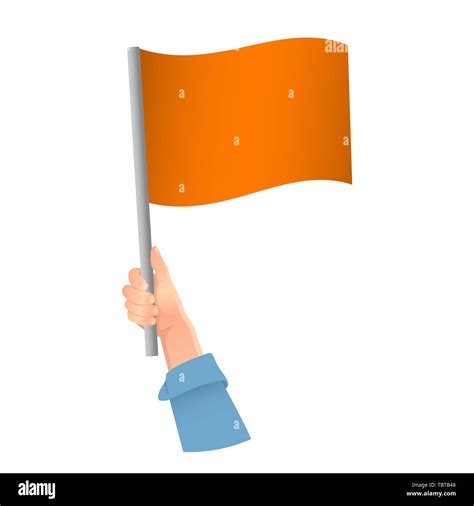 Orange Flag In Hand Illustration Of Orange Flag Stock Photo Alamy