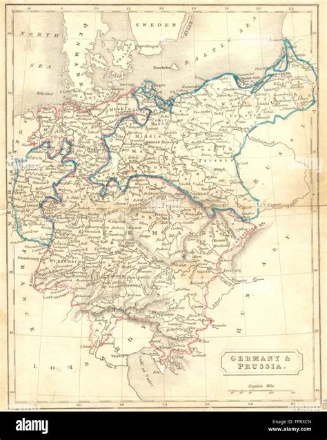 GERMANY: & Prussia: Hall, 1850 antique map Stock Photo - Alamy