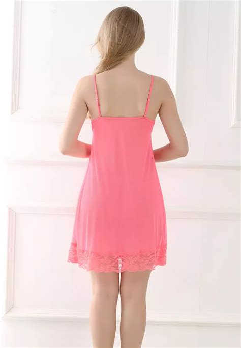 Buy Lycka Lyb9034 Lady One Piece Sexy Lace Nightgown Pink 2023 Online