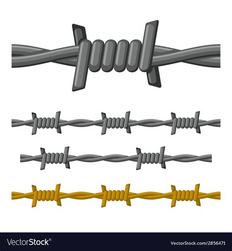 Barbed Wire Seamless Set Royalty Free Vector Image