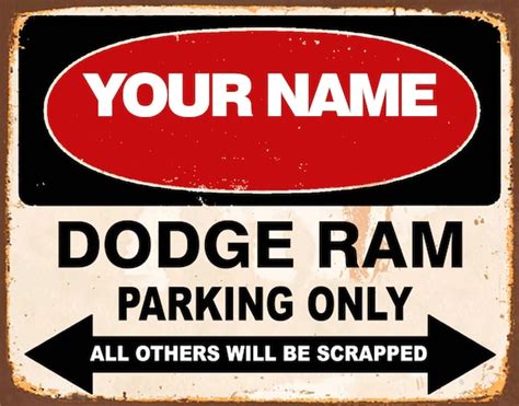 Garage Workshop Customised DODGE RAM Parking Only Tin Sign - Etsy