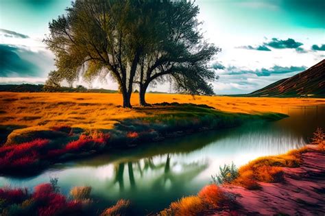 Autumn Trees Lake Wallpaper