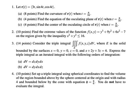 Solved 16 T 16 1 Let R T 3t Sin 4t Cos 4t A 8