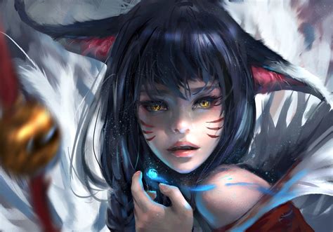 Black Haired Female Anime Character Digital Wallpaper Wlop Fantasy