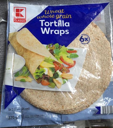 Wheat whole grain tortilla wraps K Classic kalorie kJ a nutriční