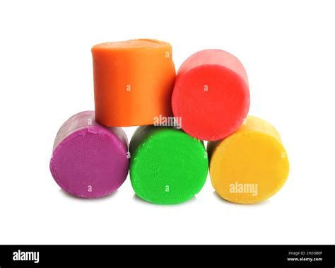 Colorful Play Dough On White Background Stock Photo Alamy