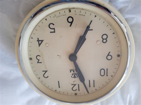 Smiths Raf Issue Wall Clock Dated In Rare White Plastic Case