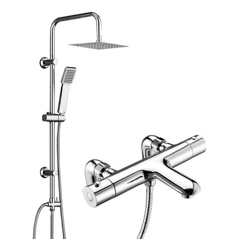 Eros Chrome Deck Mounted Thermostatic Bath Shower Mixer Tap Way