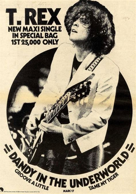 Marc Bolan T Rex Dandy In The Underworld 1977 Advert Original