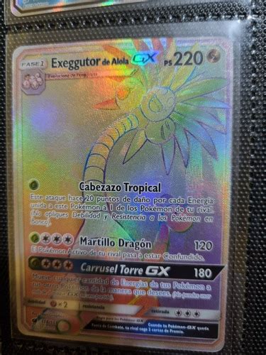 Exeggutor De Alola Gx Rara Arcoiris Carta Pokémon 10 Carta Cuotas sin