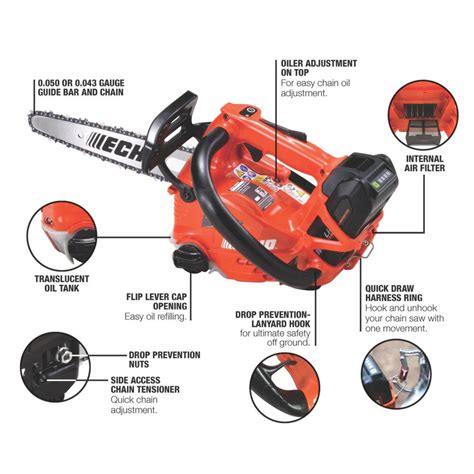 Echo 12inch Bar Chainsaw 56v Battery Top Handle With 25ah Battery Dcs 2500t 12c1 Acme Tools