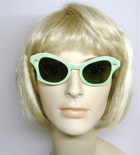 Vintage 50s Mint Green Cat Eye Cabana Sunglasses