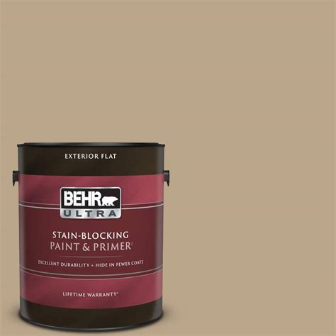 BEHR ULTRA 1 Gal 710D 4 Harvest Brown Flat Exterior Paint Primer