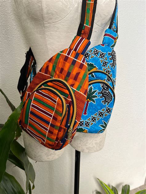 African Print Crossbody Bag Sunflower And Honeypot