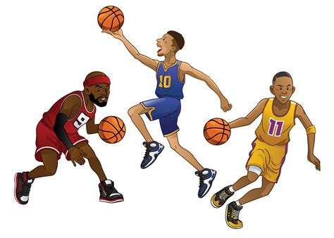 Cartoon Basketball Players In Set 21521563 Vector Art At Vecteezy