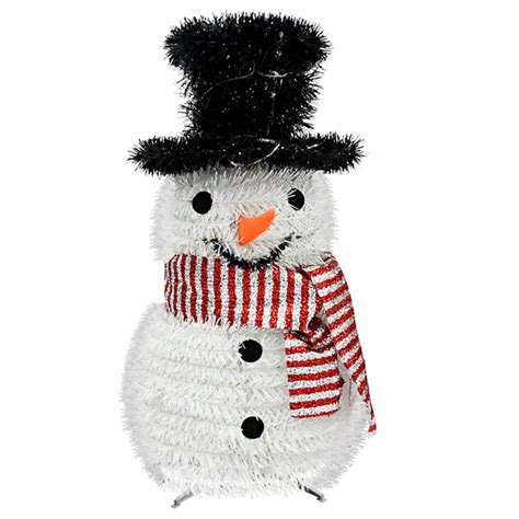 25inch Lighted Collapsible Snowman Christmas Decorations Light Up