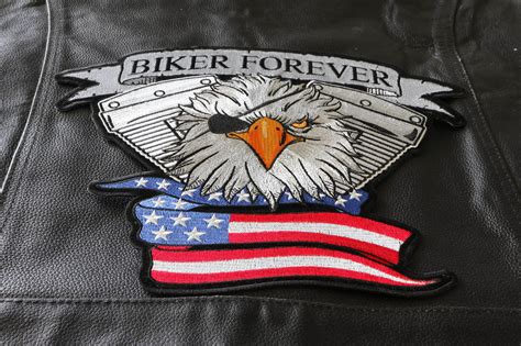 Biker Forever Eye Patch Eagle Patch Large Biker Back Patches For