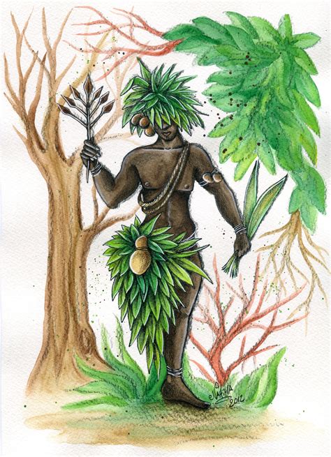 Ossain Osanyin Ossanha Orixas Orishas Illustration Print From Original