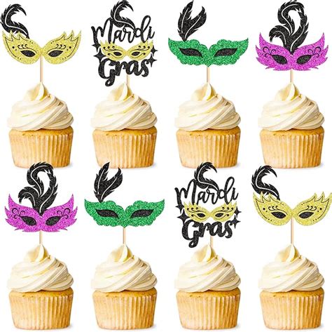 Amazon Cyodoos Pcs Masquerade Masks Cupcake Toppers Color