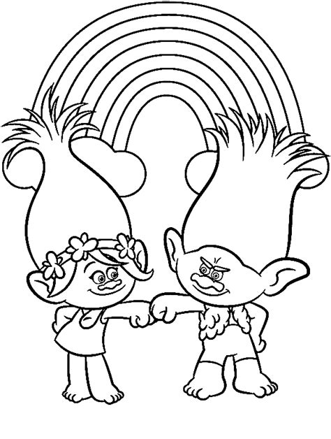 Princess Poppy And Branch Coloring Page Free Printable Coloring Pages