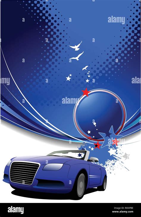 Blue abstract background with car image. Vector illustration Stock ...