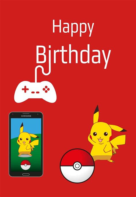 Pokemon Birthday Card Free Printable