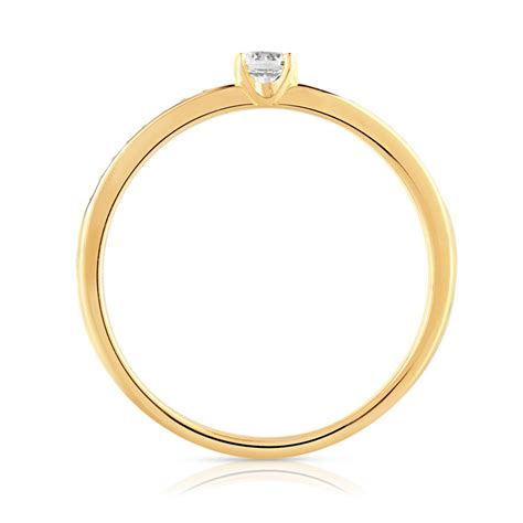 Bague Solitaire Or 750 Jaune Diamant 20 100e De Carat MATY